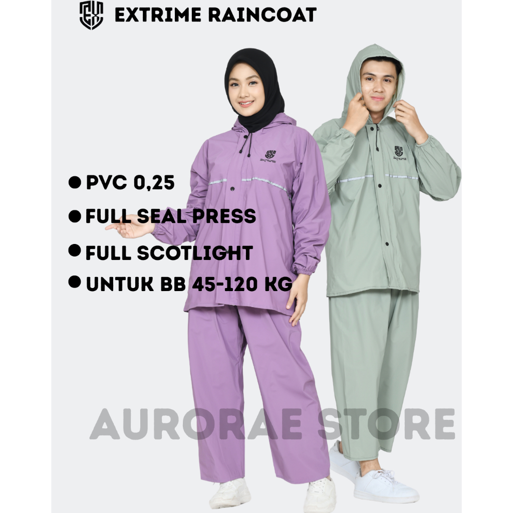Jas Hujan Pria dan Wanita by Extrime Raincoat Jas Hujan Bahan Tebal Anti Robek