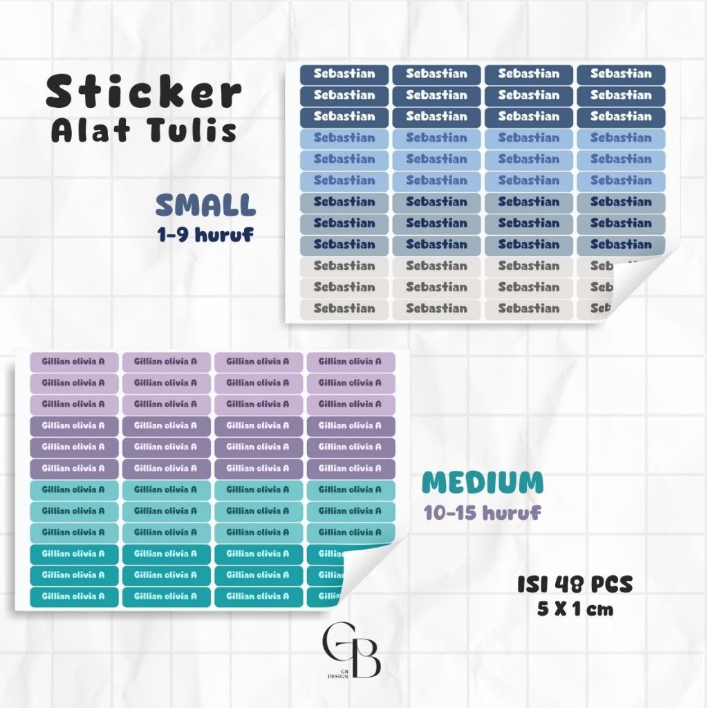 

Sticker Label Alat Tulis, Botol, Buku, Charger