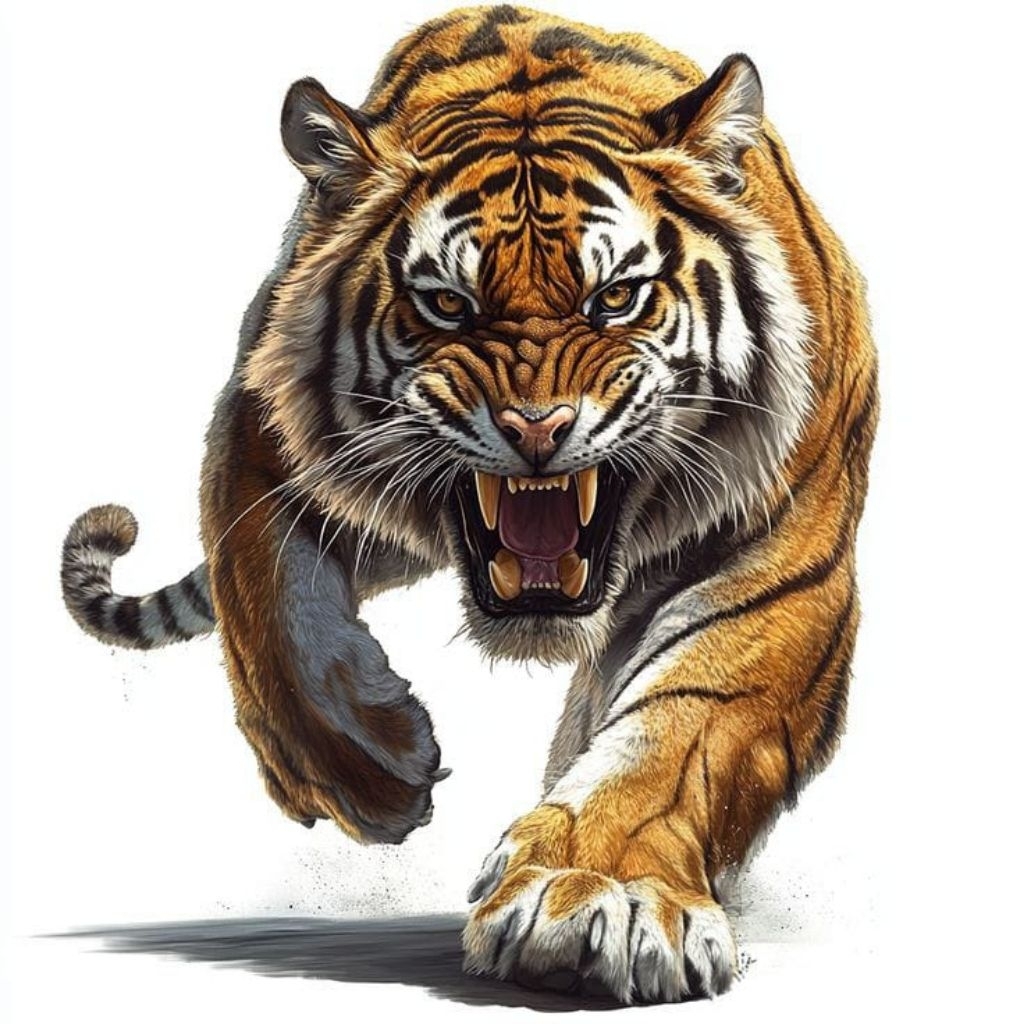 

stiker 3D harimau keren, size 15 x 18 cm, stiker print sudah cutting, anti air