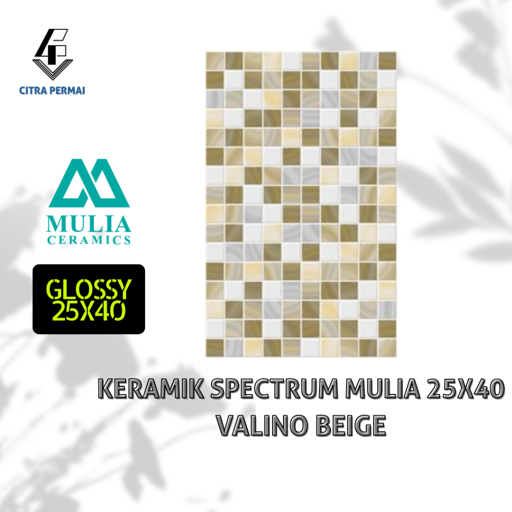 KERAMIK MULIA SPECTRUM VALINO BEIGE 25X40 (GLOSSY) / KERAMIK DINDING / KERAMIK MOTIF / KERAMIK RUMAH