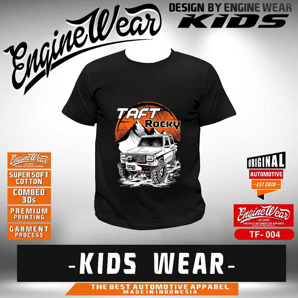 kaos anak taft rocky anak daihatsu taft GT jeep offroad baju tshirt otomotif mobil 4WD rck