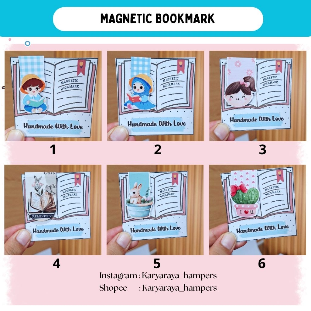 

MAGNETIC BOOKMARK | Pembatas buku karakter | pembatas buku magnet handmade