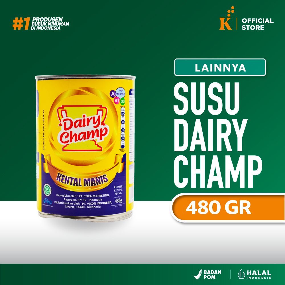 

Susu Dairy Champ 480 gr / Susu Kental Manis Dairy Champ 480 Gram