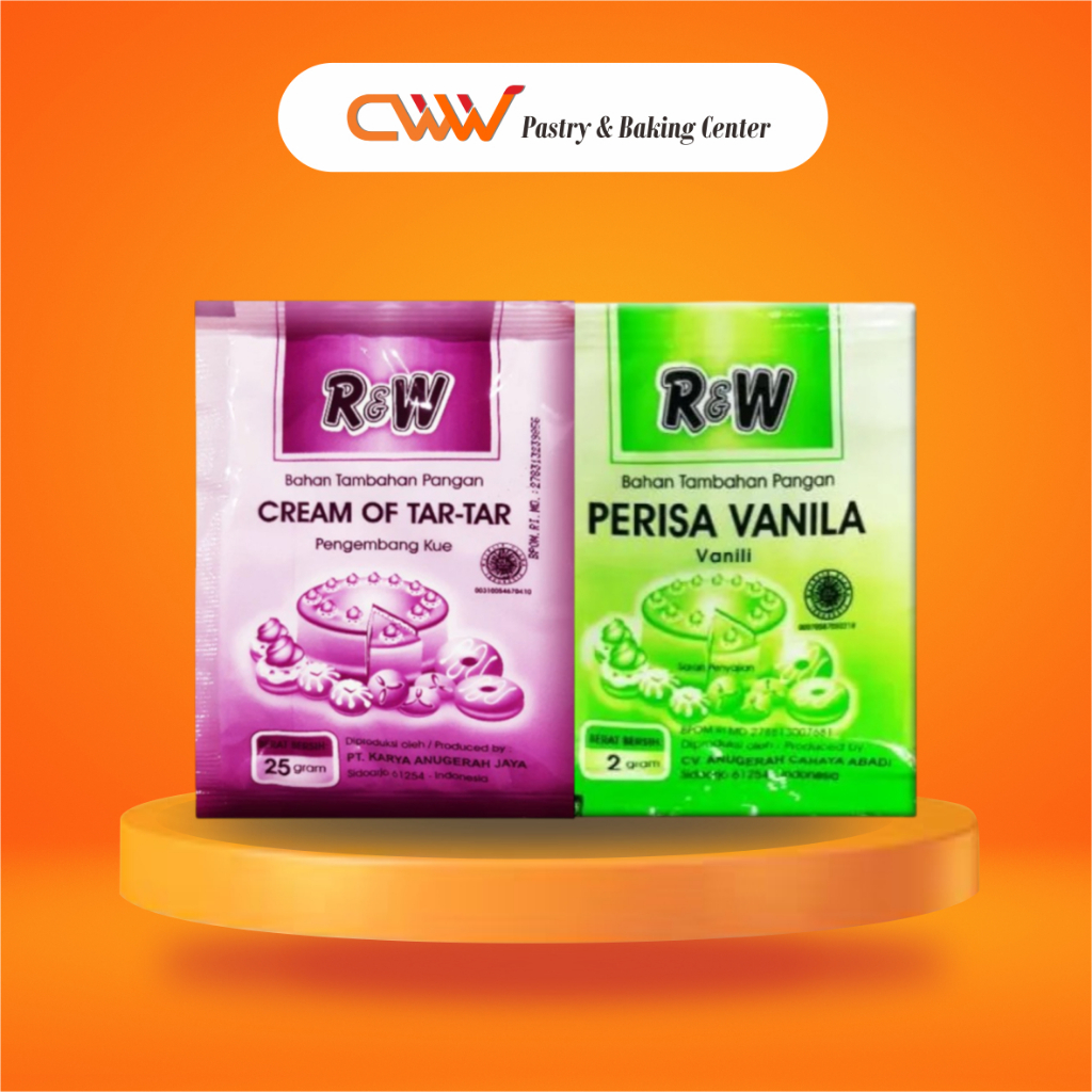 

R&W Cream of Tar Tar 25g & Perisa Vanilla 2gx2 Bahan Kue Penstabil Telur Penambah Rasa Kue Cake Roti