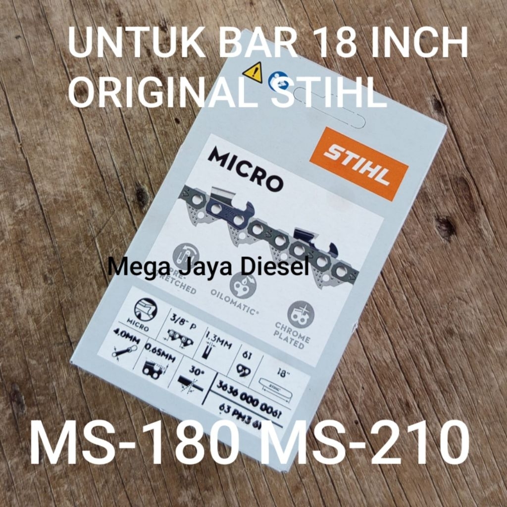 Rantai potong 18 inch  senso chain Saw stihl MS-180 MS-210 original stihl