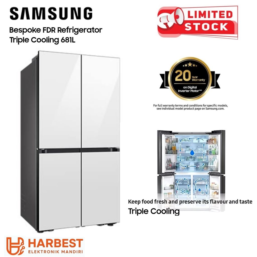 Limited Stock SAMSUNG BESPOKE Kulkas Multidoor 4 PINTU DIGITAL INVERTER  Samsung RF65DB90B001/WH den