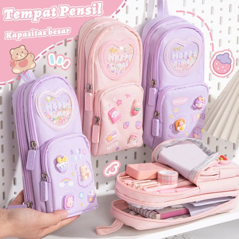 

Kotak Pensil Anak Sekolah 6 Ruang / Kapasitas Besar Pencil Case / 3D Anak Perempuan Lucu Besar