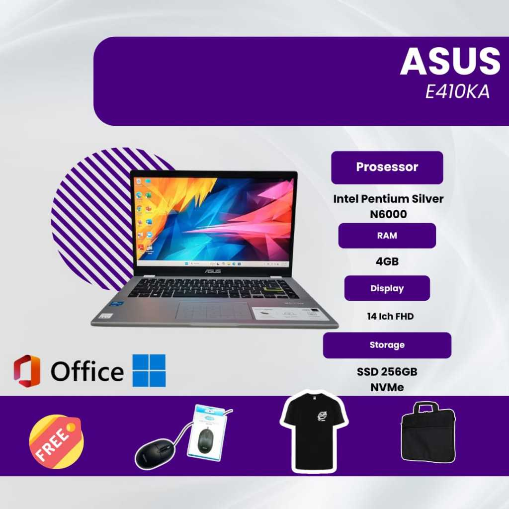 Laptop Asus E410KA Intel Pentium Silver N6000 Ram 4GB
