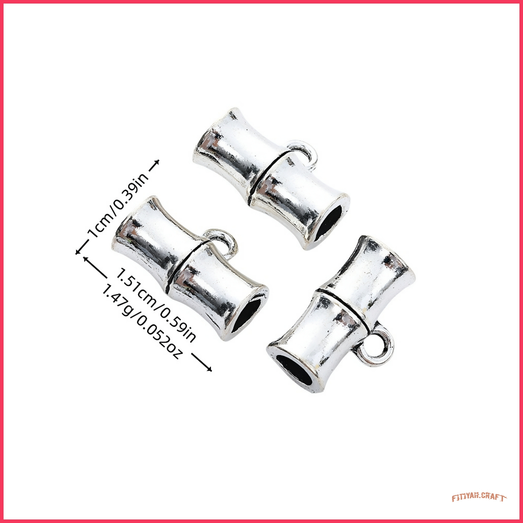 Konektor Tabung Bambu Perak Bail Beads Pengait Liontin Charm Tabung Bambu Perak – Aksesoris DIY Kalu