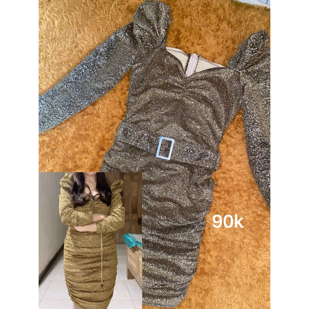 Pl (PRELOVED) Baju Penyanyi Dress Gliter Mewah