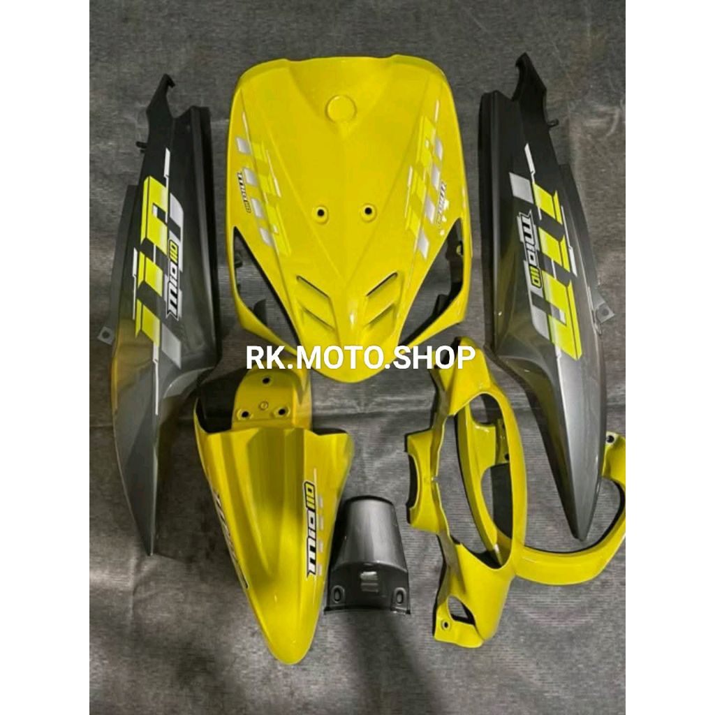 Cover body halus fullset mio yahama mio sporty set begel warna kuning gray plus stiker Vietnam setai