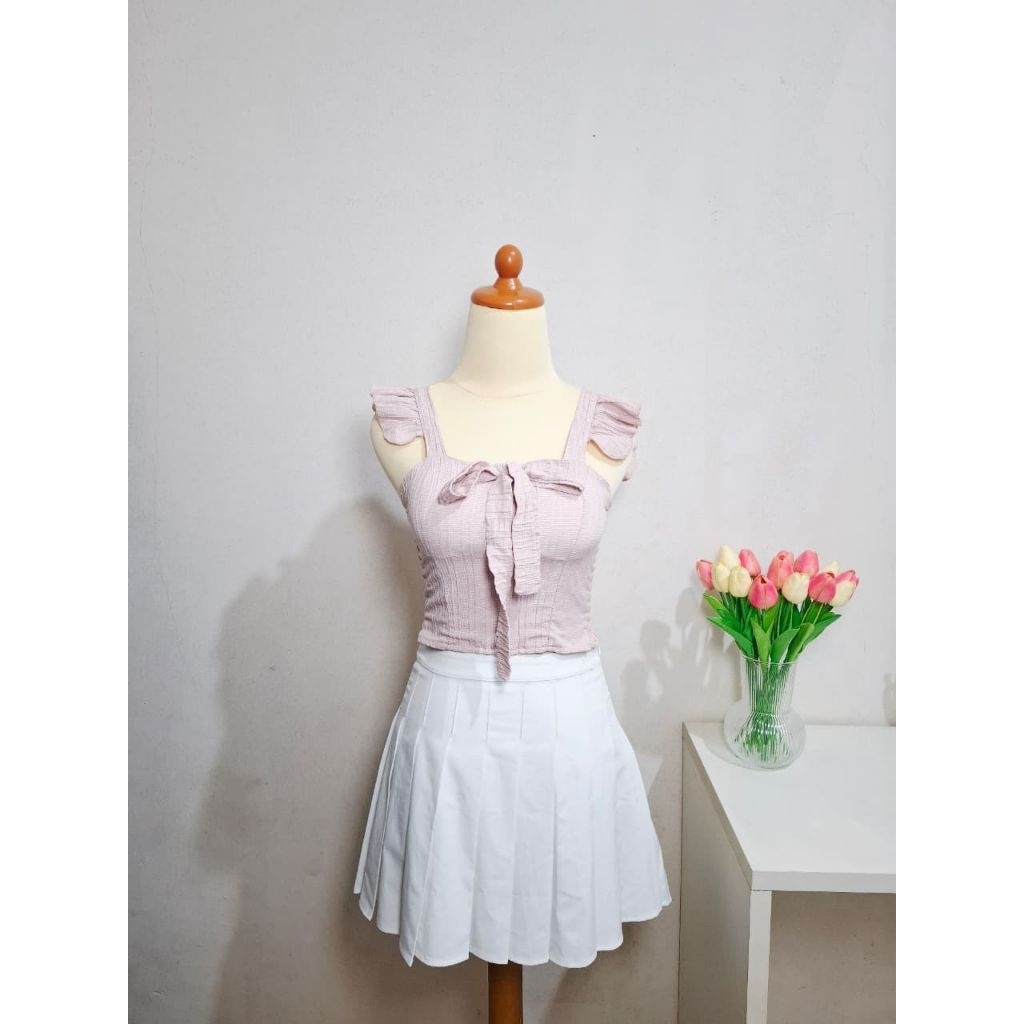 Tanktop Simpul Pita Tanktop Crop Top Tanktop Seksi Tanktop Wanita