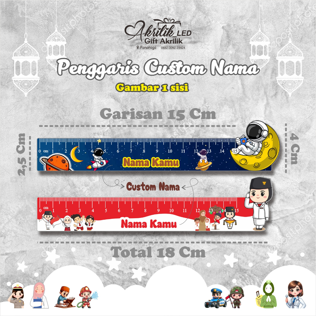 

Penggaris Custom nama / Penggaris Akrilik Lucu / Penggaris karakter Lucu / Penggaris Anak