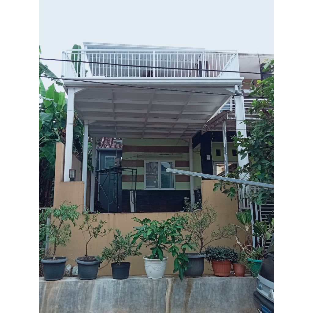 kanopi balkon indoor rangka baja wf