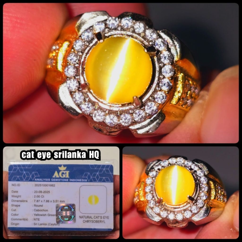 natural cat eye chrysoberyl asli srilanka ceylon kelas kontes