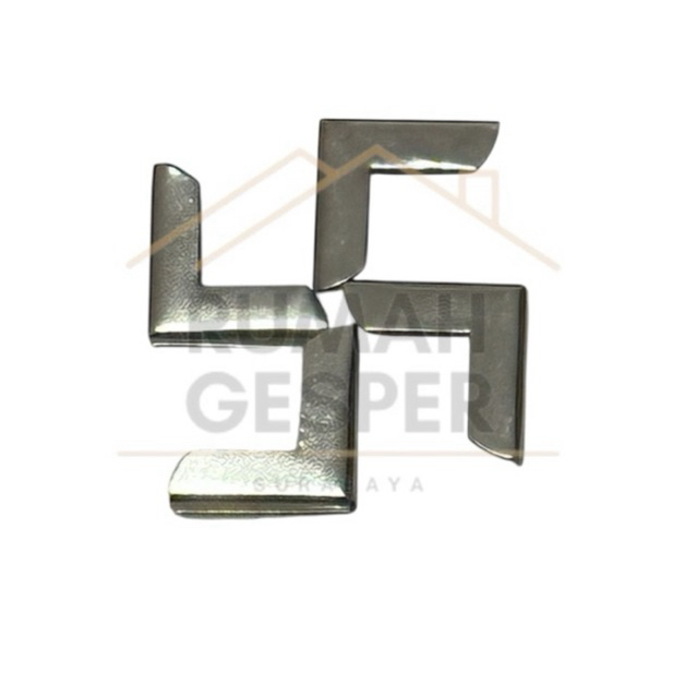 (144 PCS / 1 GROSS) SIKU SUDUT POLOS 2 CM SIKU BUKU YASIN SUDUT SILVER NICKEL NIKEL
