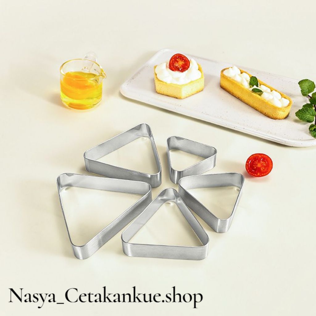 Cetakan Onigiri/Cronigiri segitiga stainless/Ring cutter cookie cake /Ring Roti Segitiga/Onigiri Cet
