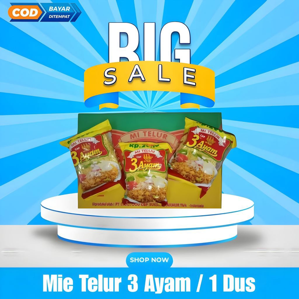 

PROMO Mie Cap 3 Ayam 1 Dus/Karton Isi 24