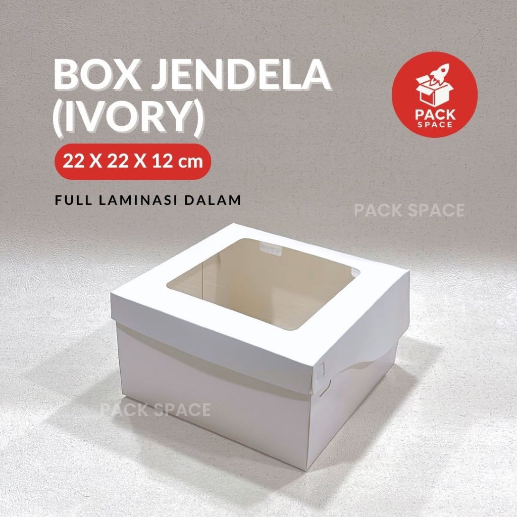 

Box Ivory Putih Laminasi Jendela Untuk Kotak Kue Roti Snack Hampers 22x22x12 CM