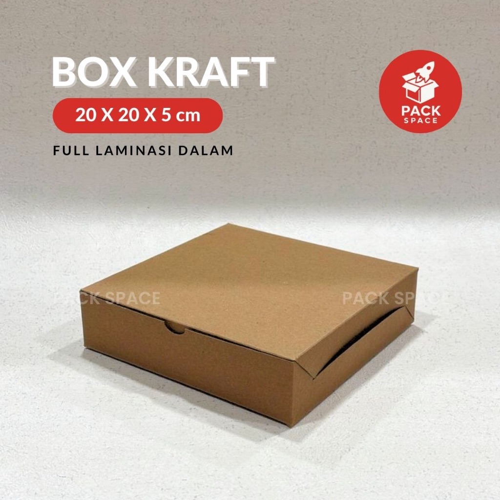 

Box Kraft Coklat Untuk Packaging Sovenir Baju Kotak Kado Kue Cake Snack 20x20x5 CM