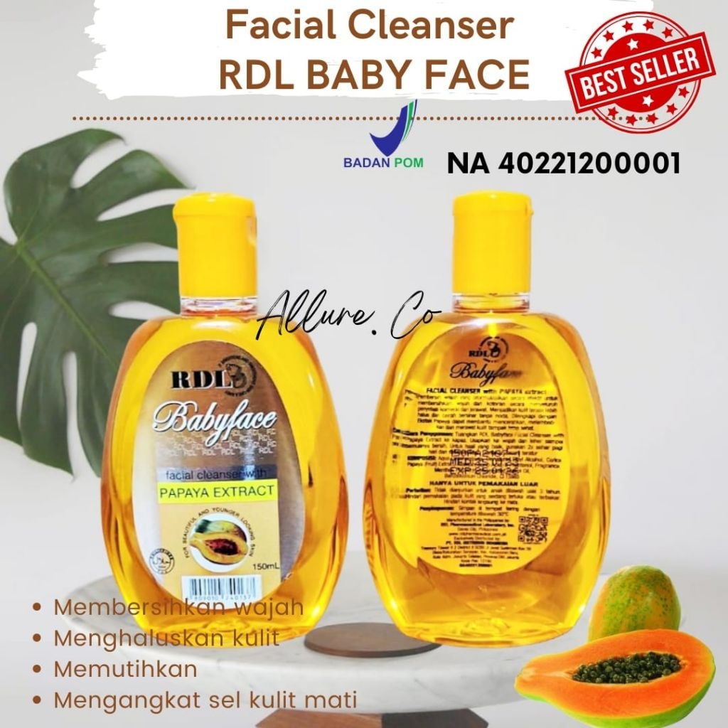 CLEANSER BABY FACE | TONER RDL | RDL BABY FACE PAPAYA EXTRACT