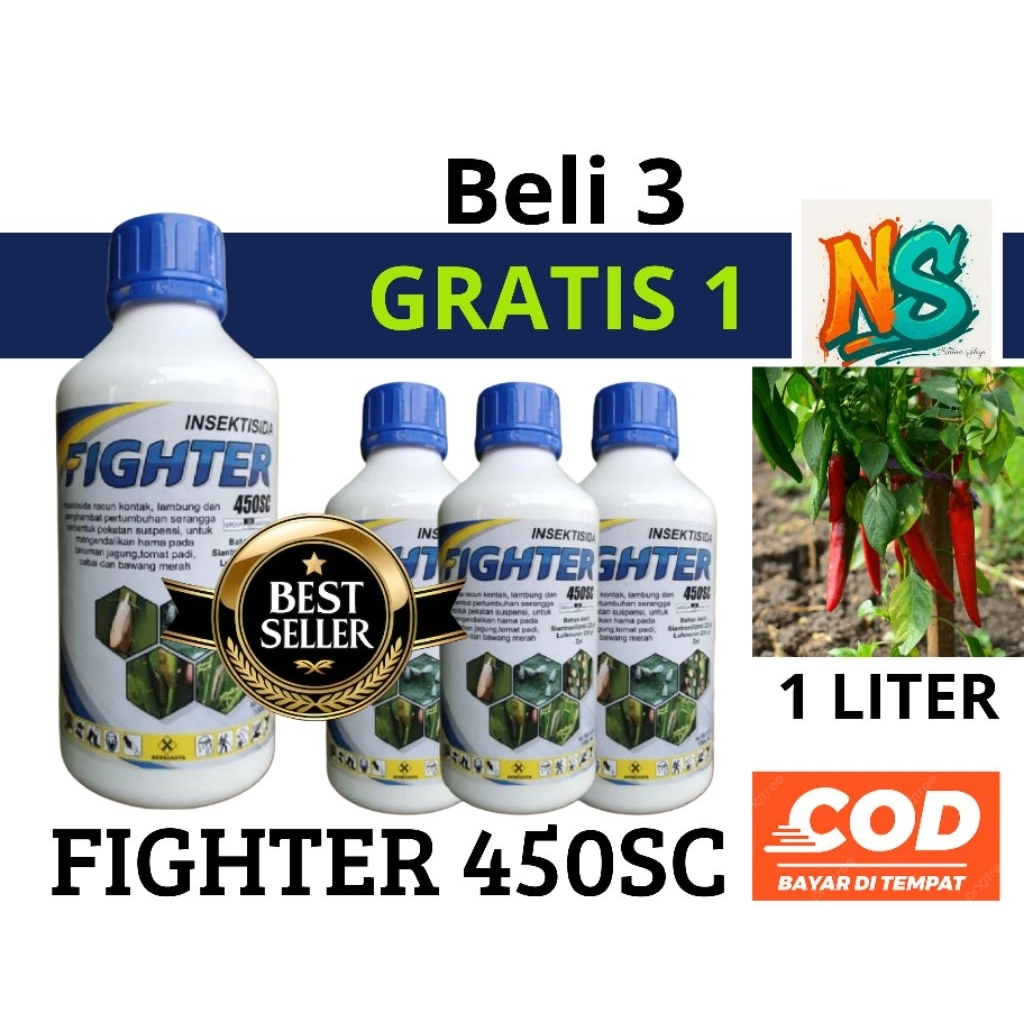 Insektisida FIGHTER 450sc 1 LITER, dengan bahan aktip siantraniliprol dan lufenuron plus Zpt
