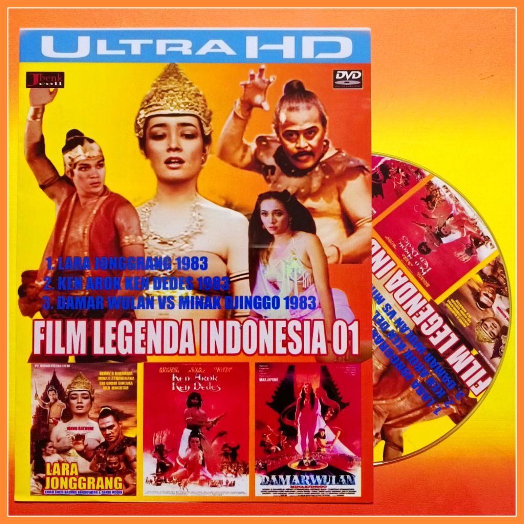 Kaset Film Indonesia Jadul Legenda Koleksi Lara Jonggrang- Kendedes Ken Arok- Damarwulan Minak Djing