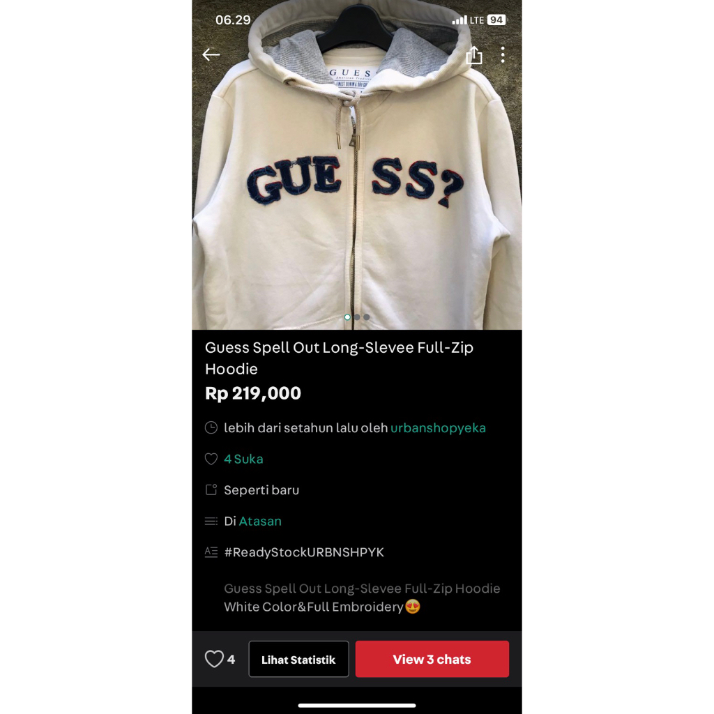 guess zip hoodie