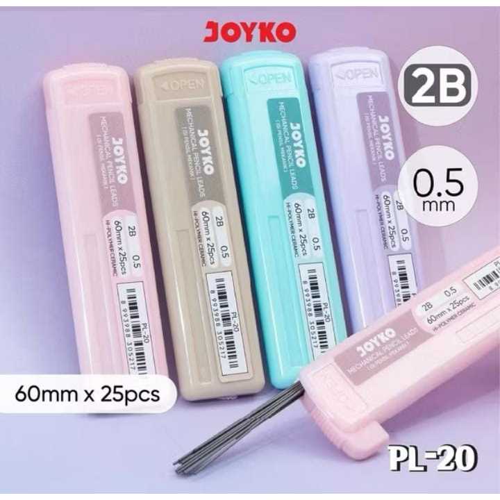 

( 1 BIJI ) Pencil Lead Isi Pensil Mekanik PL-20 PASTEL COLORS 2B 0.5 mm JOYKO Hi-Polymer Ceramic