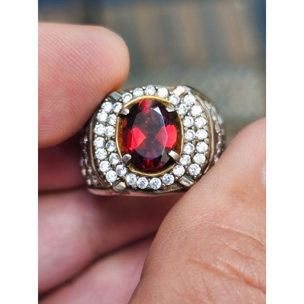 batu garnet pyrope 1.96 crat ring perak memo MGL TOP KRISTAL