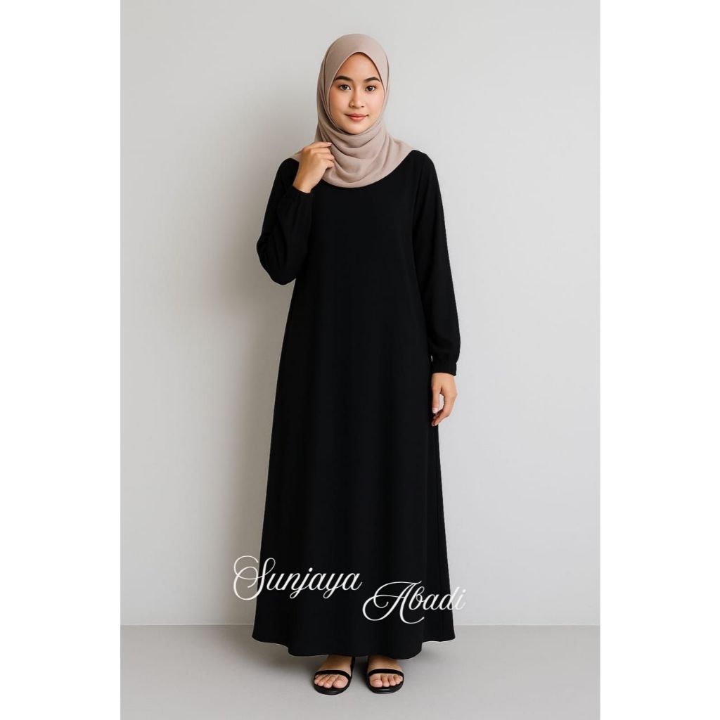 THREE SURYA Gamis Polos S M L XL XXL
