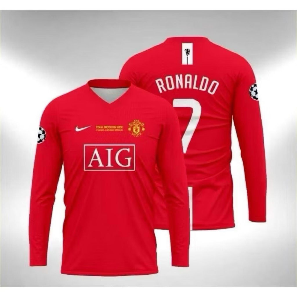 Jersey Official MU Final Champions 2007/2008 free custom nama & nomor punggung