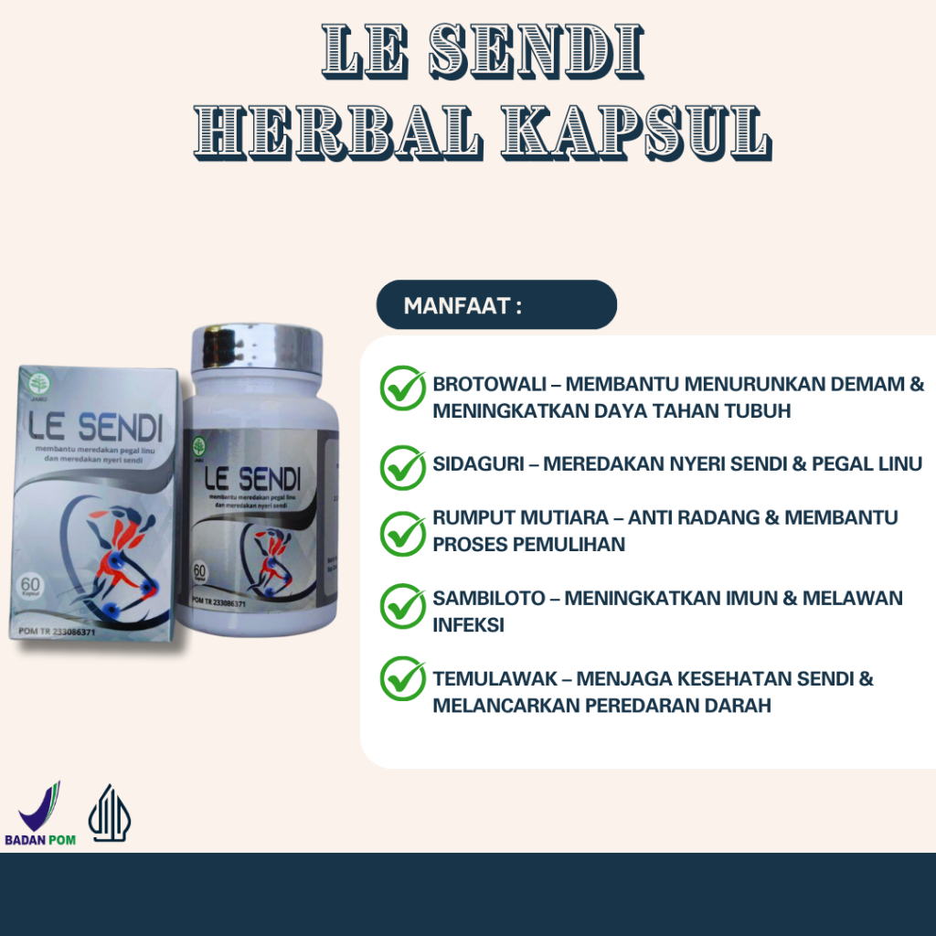Le Sendi Herbal Nyeri Sendi 60 Kapsul BPOM