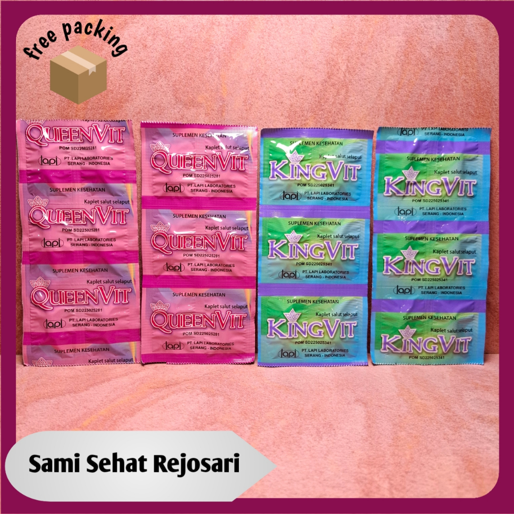 PAKET 2 strip QUEENVIT + KINGVIT isi 6 tablet
