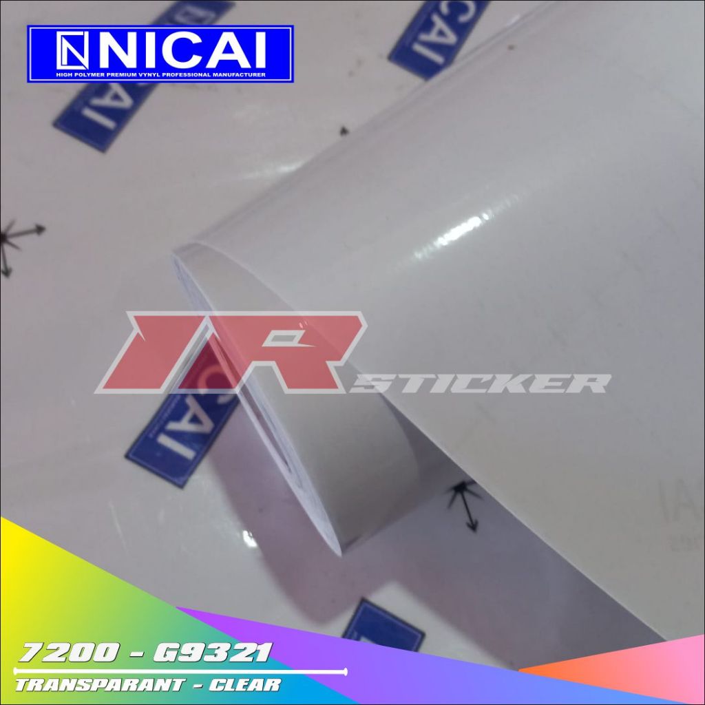 Stiker Skotlet Transparan Kertas NICAI Putih 7300 Transparan Putih Glossy [ROLL]