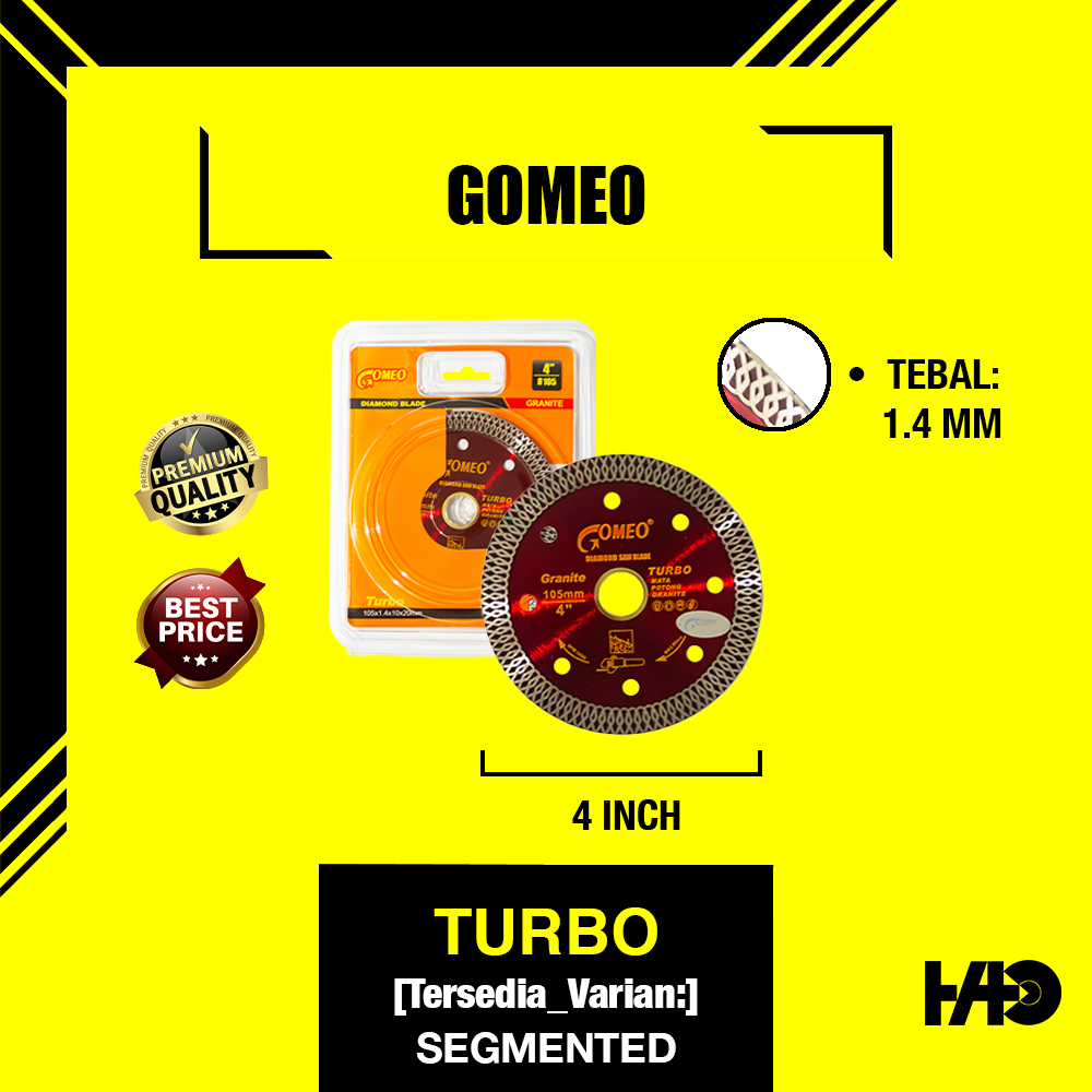 GOMEO Mata Gerinda Turbo Potong Granit 4 inch | Max Precision Diamond Wheel Turbo