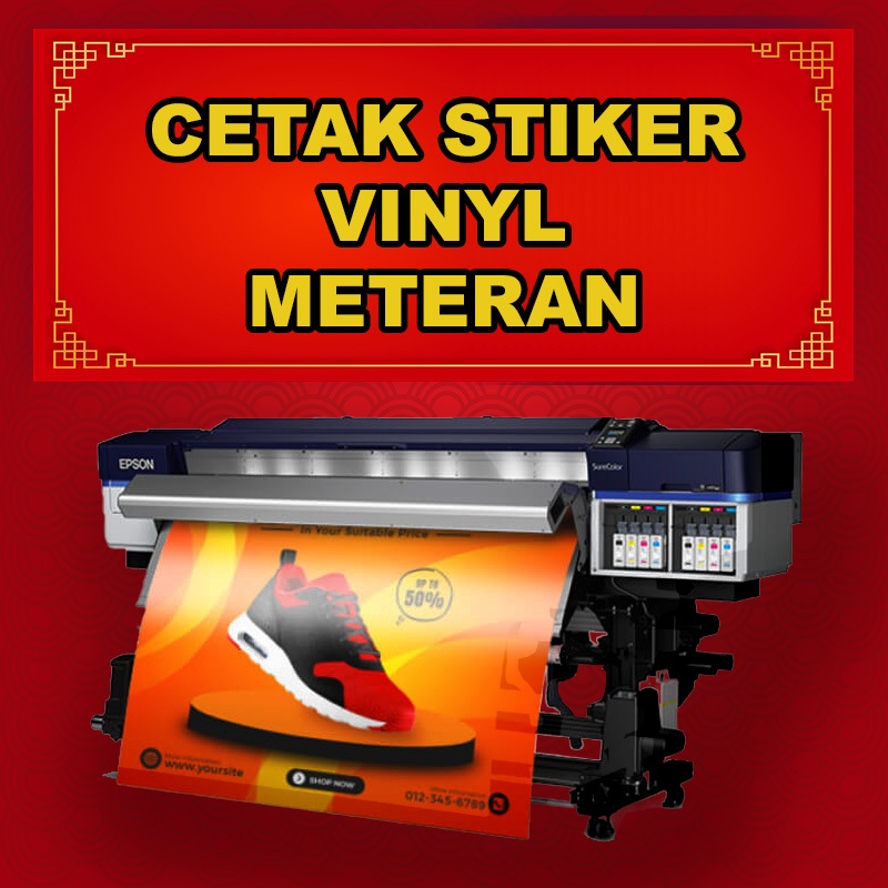 

CETAK STIKER METERAN/ BAHAN VINYL ANTI AIR + LAMINASI