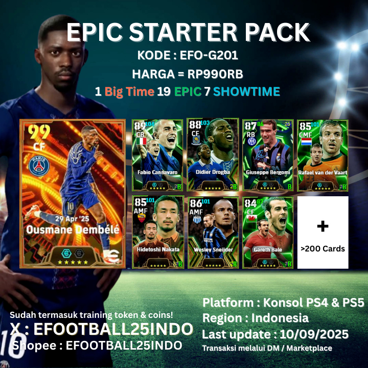 GrahaGamingID GGID-G201 Starter Pack Akun eFootball Konsol PS4 PS5