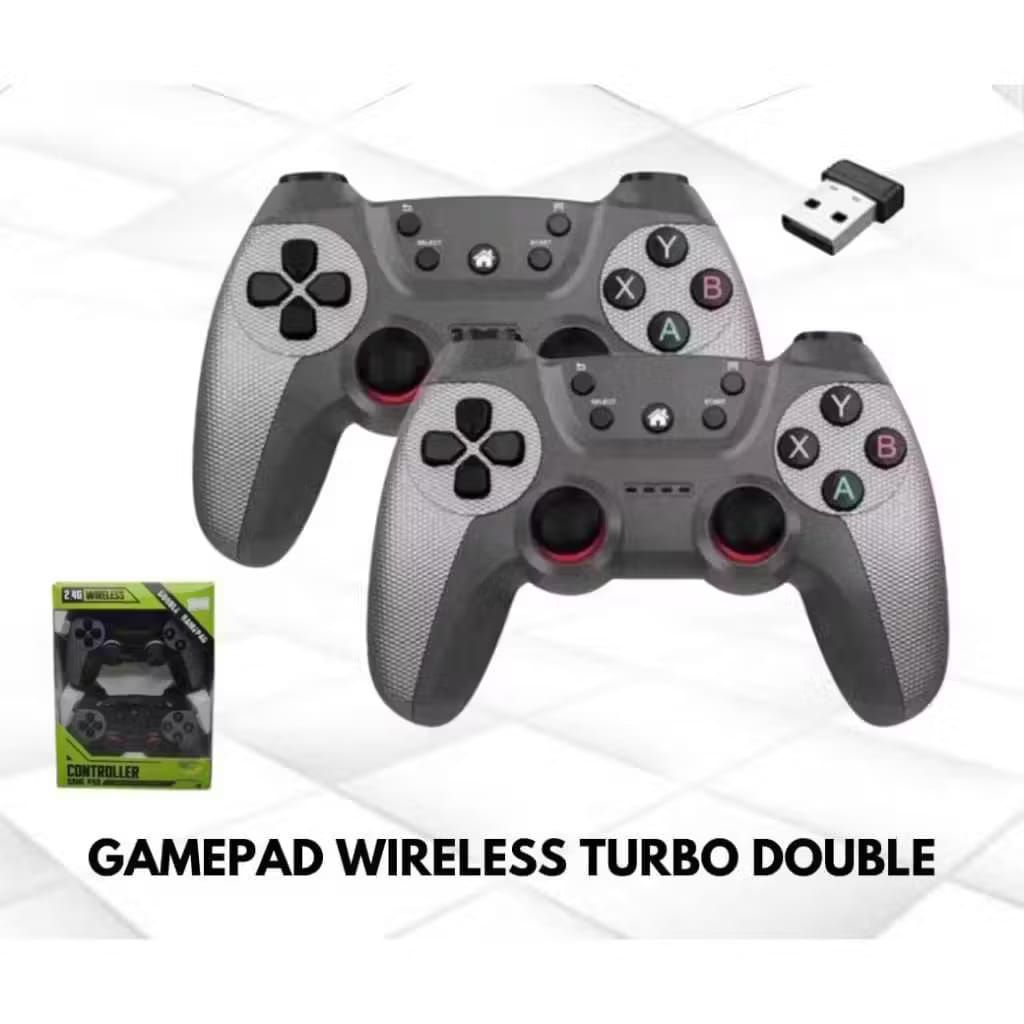 Gamepad Double Wireless Turbo - Joystick PC Controller Gaming Komputer Wireless Turbo / Gamepad Doub