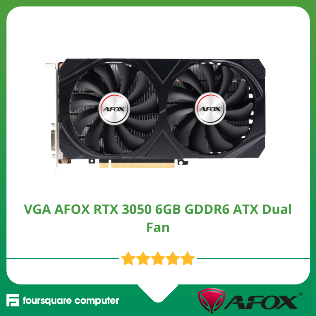 Afox Geforce RTX 3050 6GB GDDR6 VGA Card Komputer Resmi