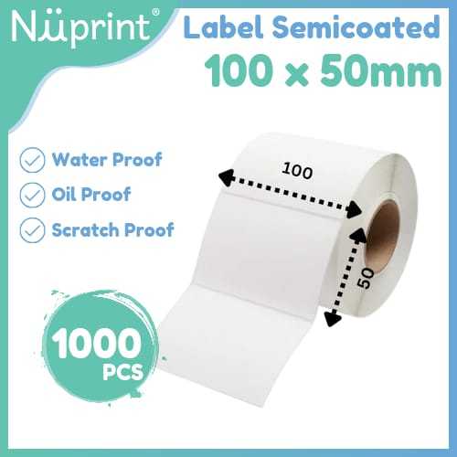 

NUPRINT LABEL SEMICOATED 100X50 ~ 100 X 50 ISI 1000
