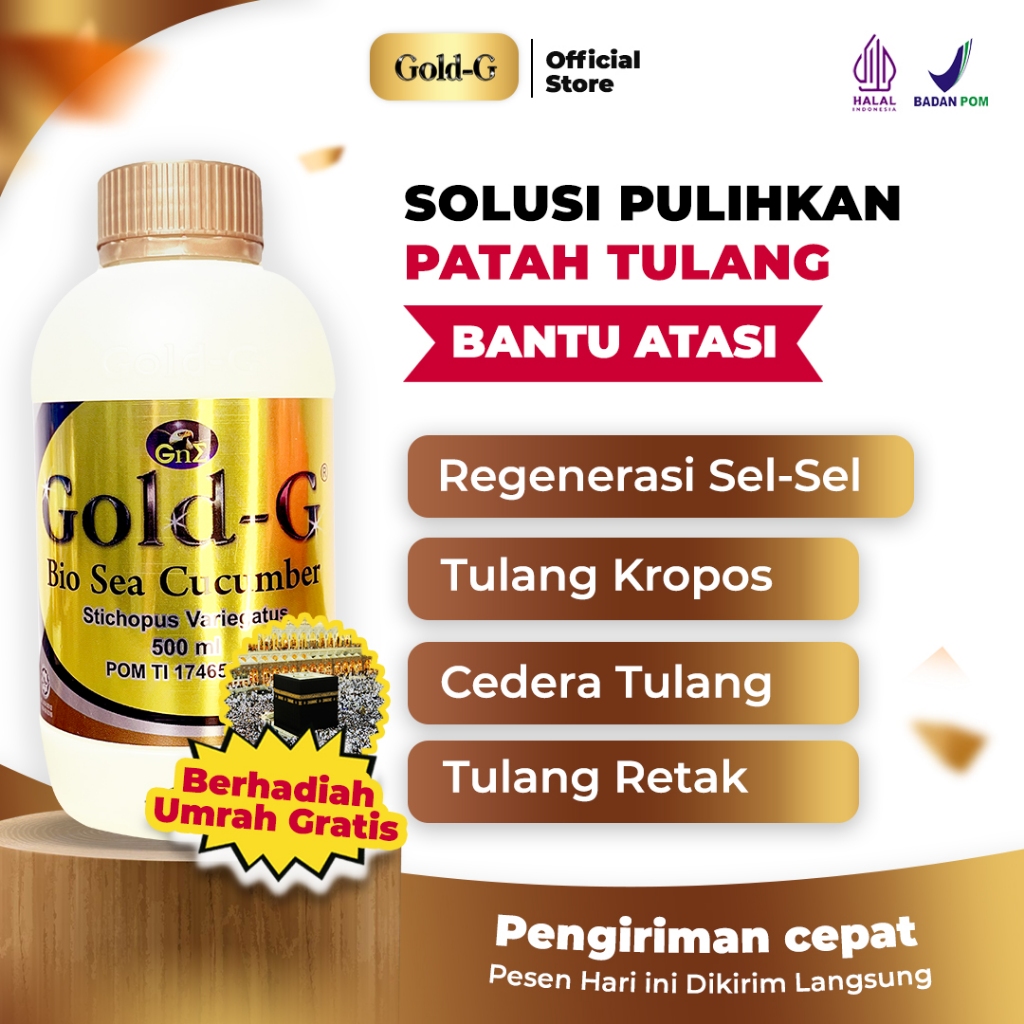 Gold G - Jelly Gamat 500ml - Obat Pemulihan Patah Tulang Obat Patah Tulang