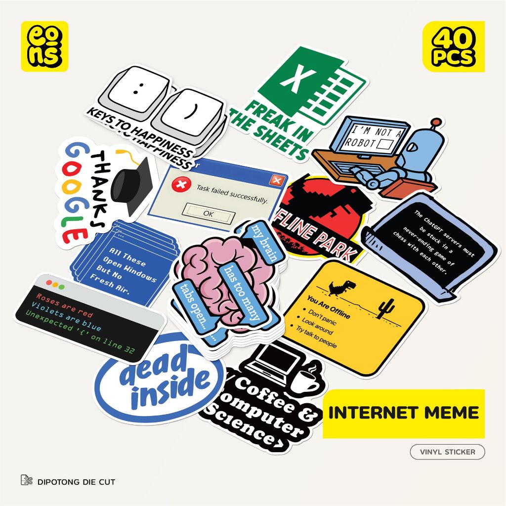 

Stiker Internet Meme Vinyl Waterproof – Sticker Pack untuk Laptop Aesthetic Tumbler Motor Helm