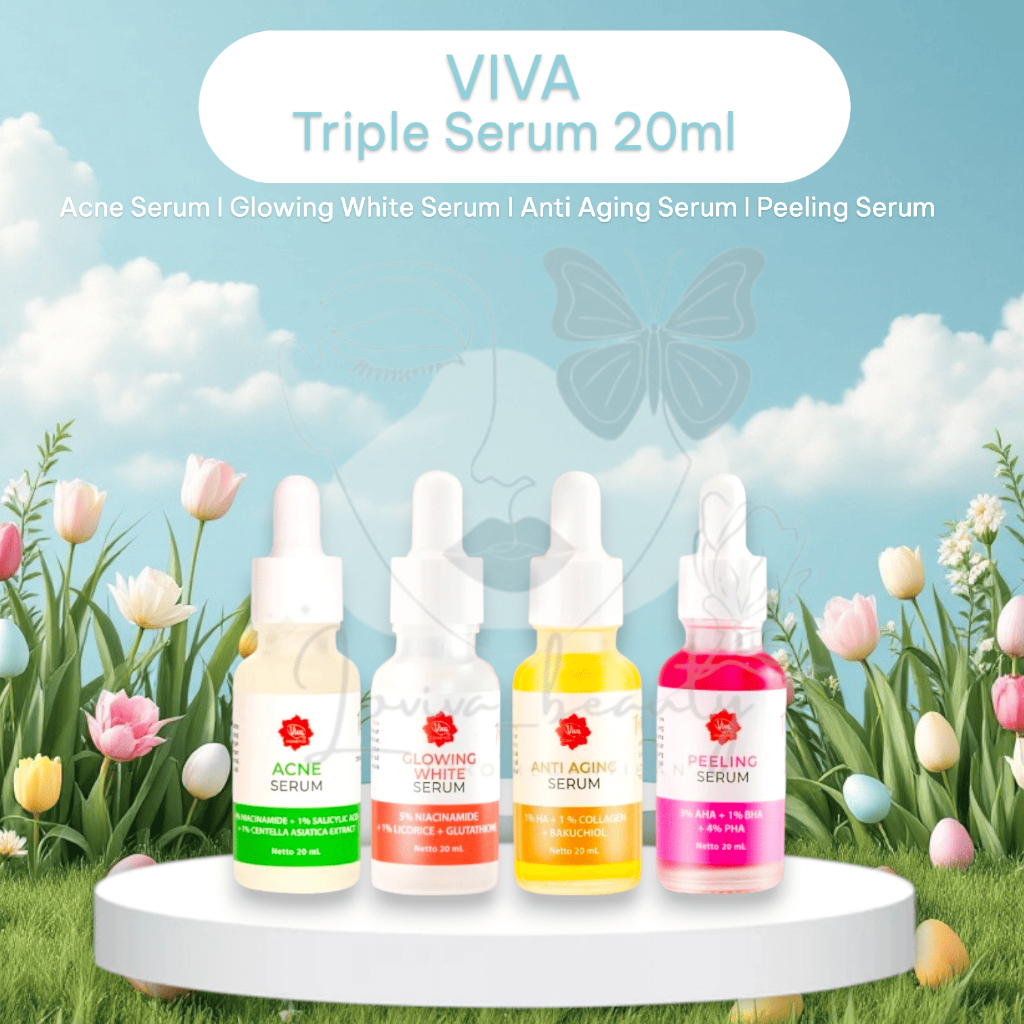 Viva Face Serum 20ml / Anti Aging / Glowing White / Peeling / Acne (Serum Wajah)