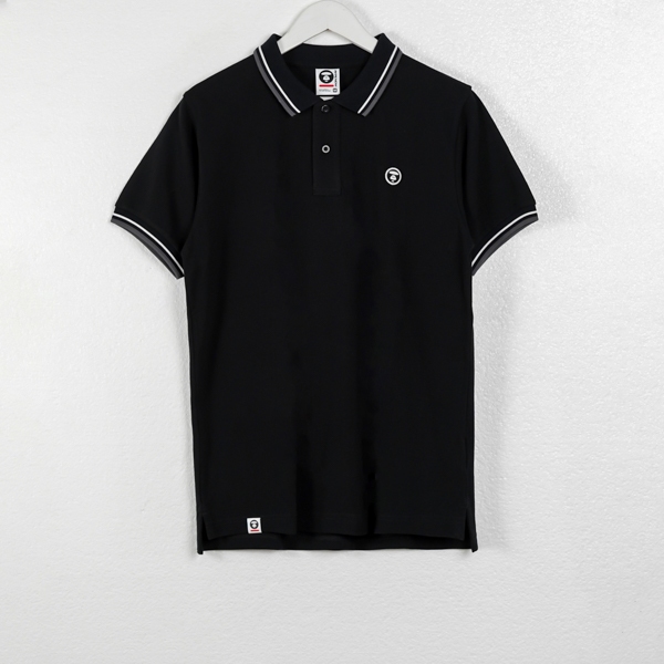Polo AAPE PATCH POCKET EMBROIDERY LOGO TIPPED GREY WHITE BLACK POLO 100% ORIGINAL