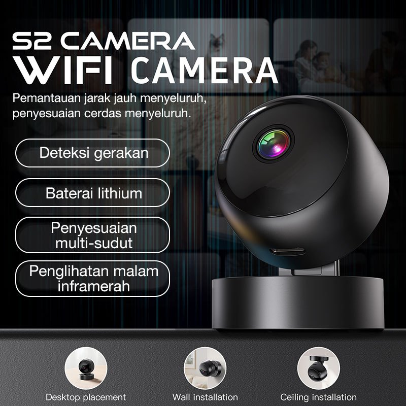 HW Kamera Mini WIFI CCTV Mini Tersembunyi Tanpa Kabel 1080P cctv wifi jarak jauh lewat hp camera cct