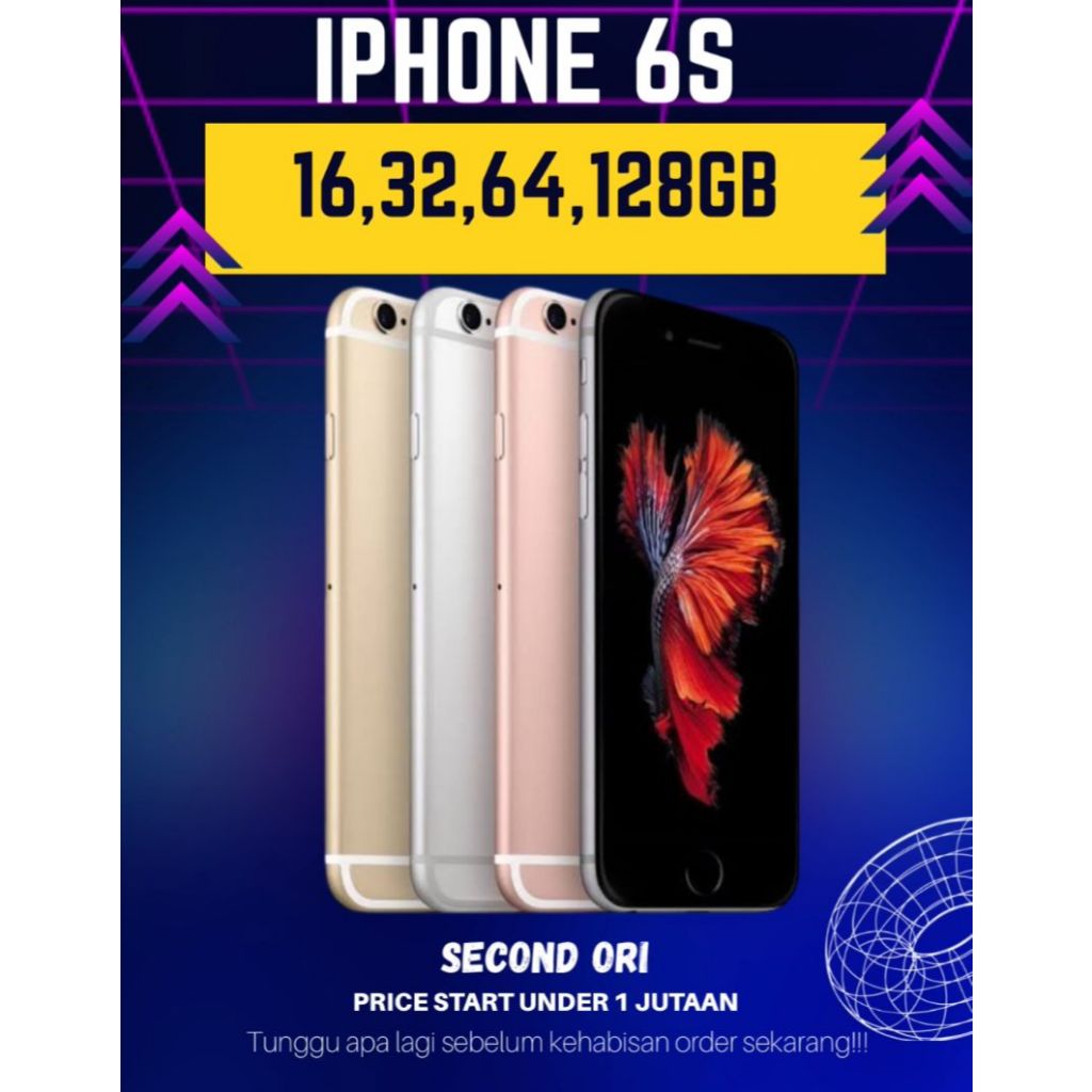 HP IPHONE 6S 32/128 GB LAYAR BESAR DESAIN PREMIUM 100% SECOND BEKAS PEMAKAIAN WAJAR WIFI ONLY