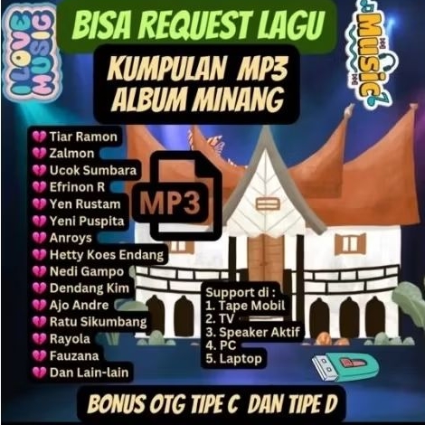 USB MOBIL MP3 LAGU POP MINANG-USB MOBIL LAGU MINANG-USB SPEAKER AKTIF-USB SALON AKTIF
