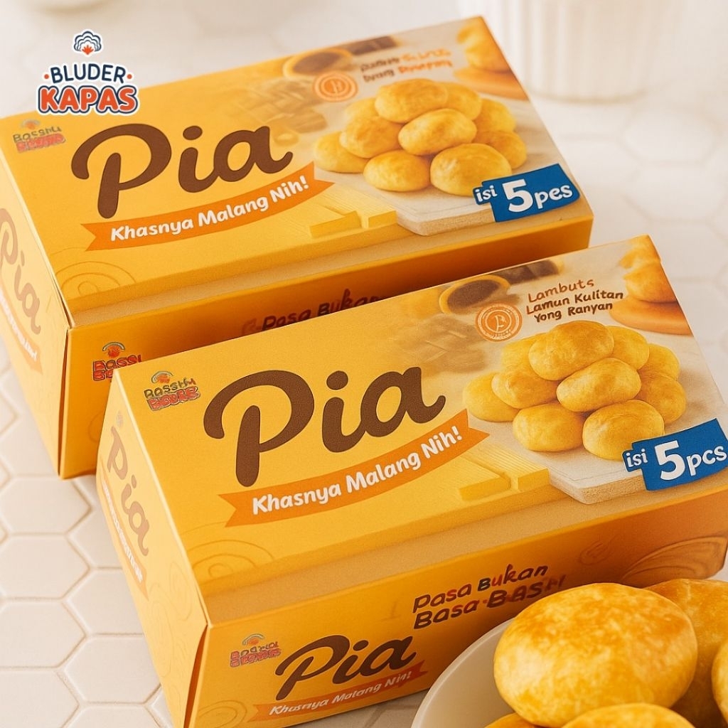 Pia Crispy by Bluder Kapas 1 box ixi 5pcs - Pia Khas Malang