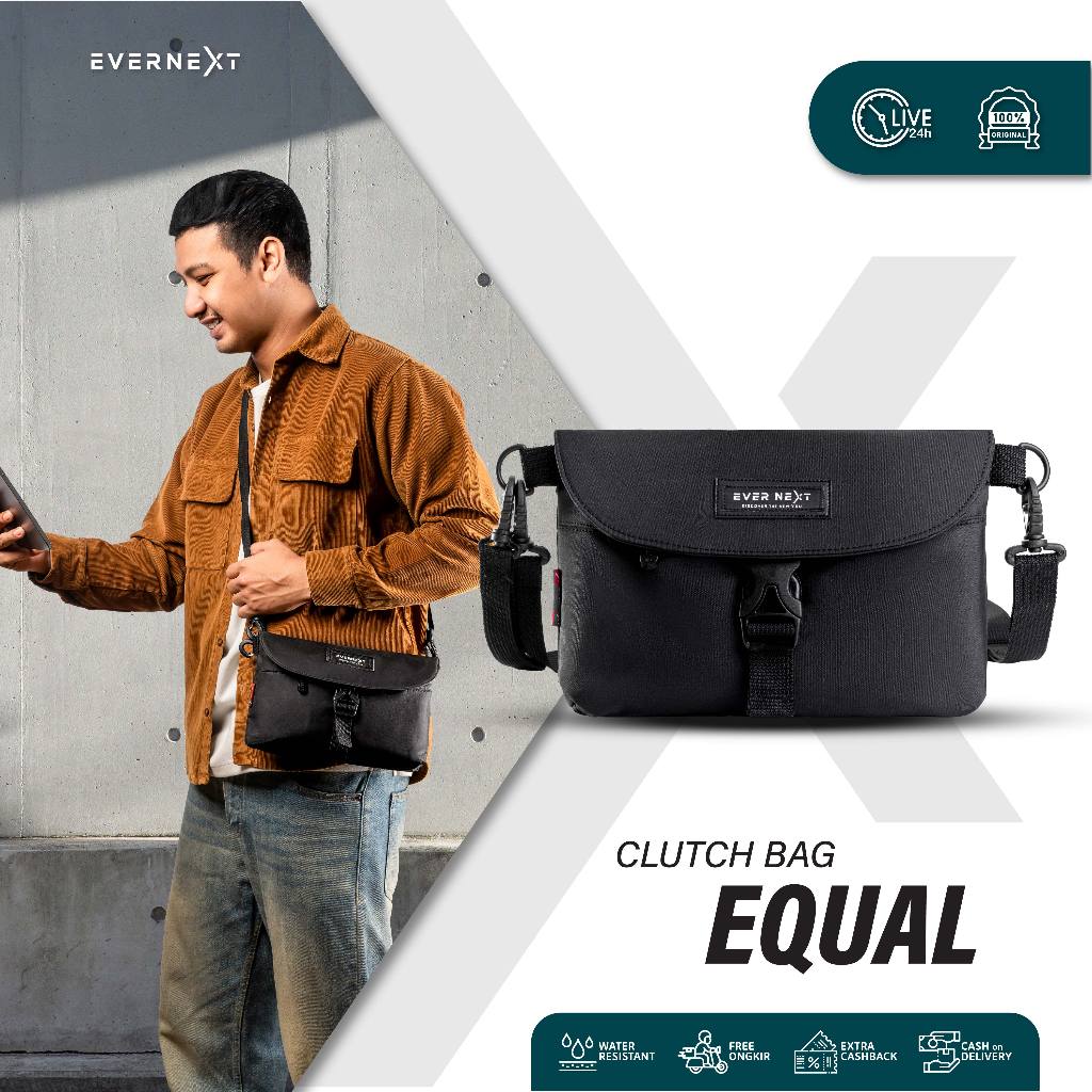 Evernext - Tas Selempang Pria Sling Bag Equal Clutch Bag Pria Hand Bag Pria Tas Tangan Pria
